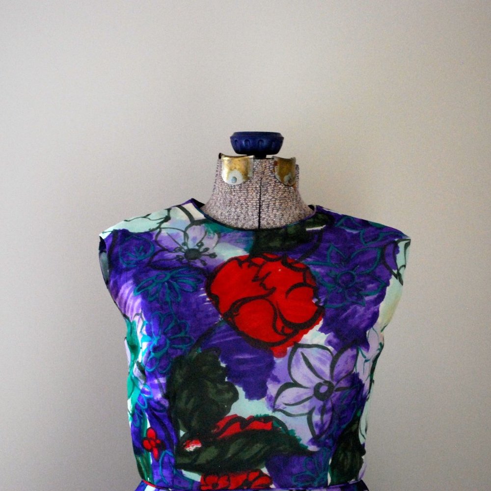 Colourful floral print dress